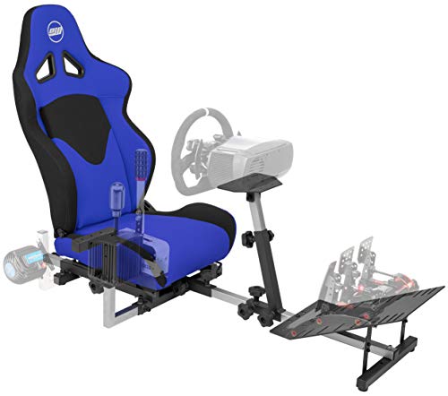 OpenWheeler GEN3 Racing Wheel Stand Cockpit Blue on Black | Fits All Logitech G923 | G29 | G920 | Thrustmaster | Fanatec Wheels | Compatible with Xbox One, PS4, PC Platforms