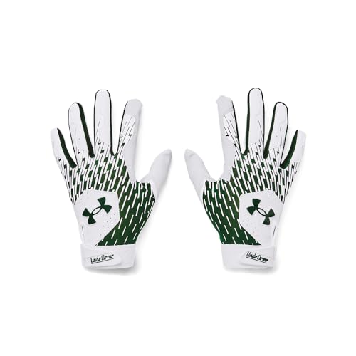 Under Armour Men's Clean Up Baseball Gloves, (101) White/Forest Green/Forest Green, Large