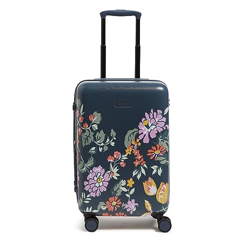 Vera Bradley Women's Hardside Rolling Suitcase Luggage, Fresh-Cut Floral Green, 22' Carry On