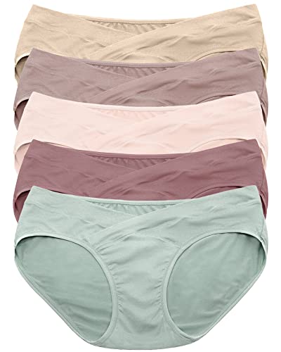 Kindred Bravely Under the Belly Maternity Underwear | Pregnancy Bikini Underwear - 5 Pack (Assorted Pastels, Small)