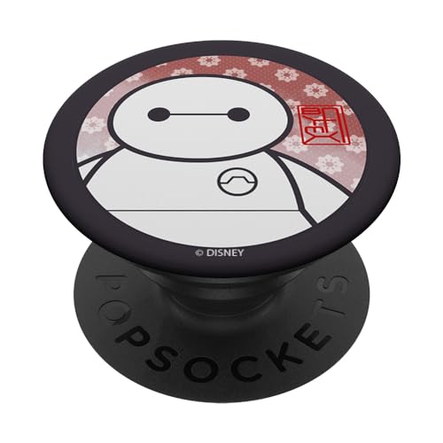 Disney Big Hero 6 Baymax Floral With Hanko Stamp PopSockets Standard PopGrip