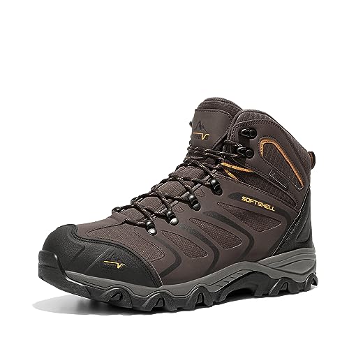 NORTIV 8 Men's Hiking Boots Waterproof Work Outdoor Trekking Backpacking Mountaineering Lightweight Trails Shoes Size 6.5 M US BROWN/BLACK/TAN 160448_M Armadillo