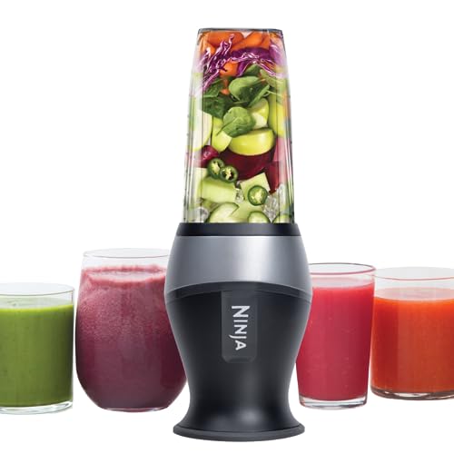 Ninja QB3001SS Ninja Fit Compact Personal Blender, Shakes, Smoothies, Food Prep, and Frozen Blending, 700-Watt Base and (2) 16-oz. Cups & Spout Lids, Black