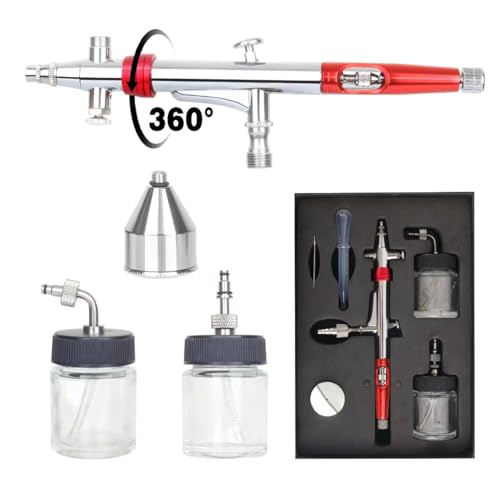 Casubaris Airbrush Pen with Rotatable Air Brush Head,Gravity and Both Side Siphon Feeding is Available,Dual Action Airbrush kit Match with Most Types Airbrush compressors Cost-Effective for Airbrush