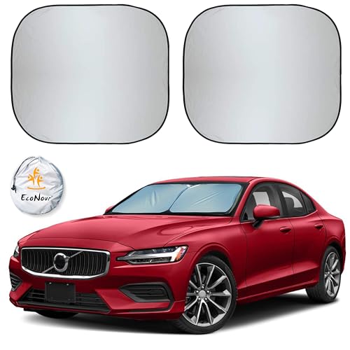 EcoNour 2 Piece Car Windshield Sun Shade Foldable | Front Windshield Shade for Sun, Heat and UV Rays | Sunshade for Car Front Window and Interior Sun Protection | Medium (28 x 31 inches)