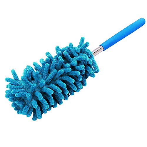 GDJGTA Home er Cleaner Microfibre Handle Cleaning Car Telescopic Extendable Cleaning Supplies Scrub Brush Kitchen Vegetable (Blue, One Size)