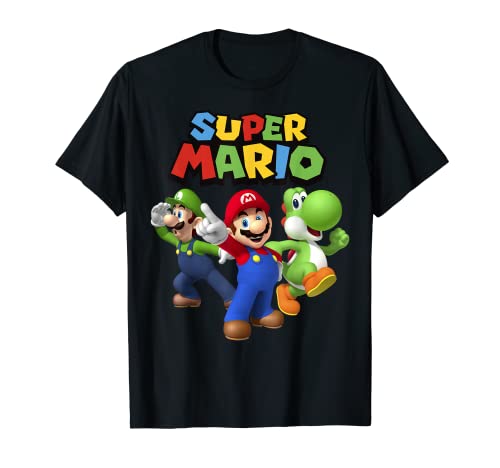 Super Mario Luigi Mario And Yoshi Group Shot T-Shirt