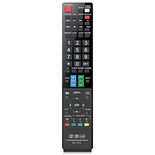 Gvirtue Universal Remote Control Compatible Replacement for Sharp AQUOS Smart TV/ HDTV/ 3D/ LCD/ LED, GB004WJSA GA935WJSA GB004WJSA GJ221-C GB118WJSA
