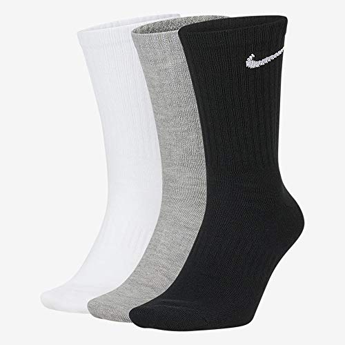 Nike Unisex Everyday Lightweight Crew Training Socks (3 Pair) (Multi-Color, L)