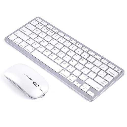 Wireless Keyboard and Mouse Compatible with iMac MacBook Air/Pro Windows Laptops (Rechargeable Bluetooth Keyboard and Mouse)