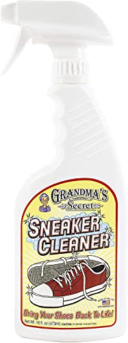 Grandma's Secret Sneaker Cleaner - Shoe Cleaner for Rubber, Canvas and Leather - Stain Remover Spray Removes Dirt, Grime and Grass - Sneakers Cleaner for Outdoor Shoes, Slippers and Moccasins – 16 oz