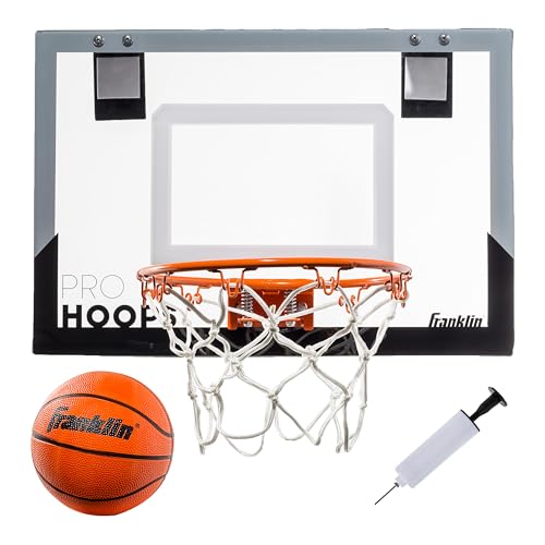 Franklin Sports 54132X Over The Door Mini Basketball Hoop - Slam Dunk Approved - Shatter Resistant - Accessories Included, 17.75' x 12'