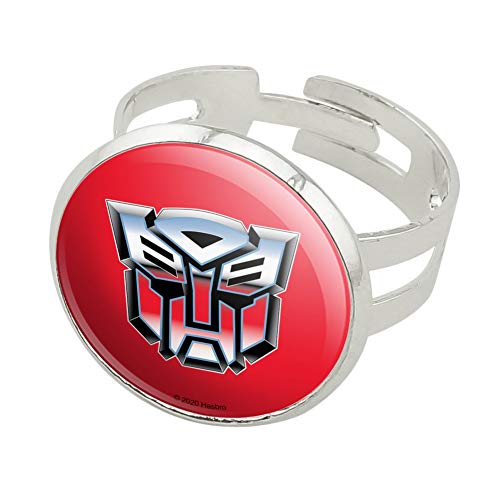 GRAPHICS & MORE Transformers Autobot Symbol Retro Silver Plated Adjustable Novelty Ring