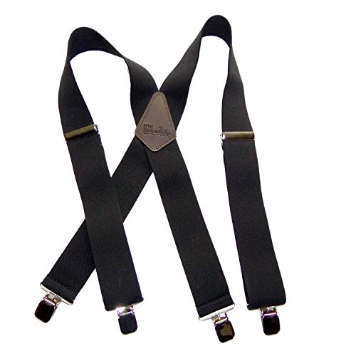 Hold Up Suspenders for Men - 2' Wide Contractor - Ultimate Rugged Suspenders for Men Heavy Duty Construction -Composite Plastic Gripper Clasps for Unmatched Durability and Comfort