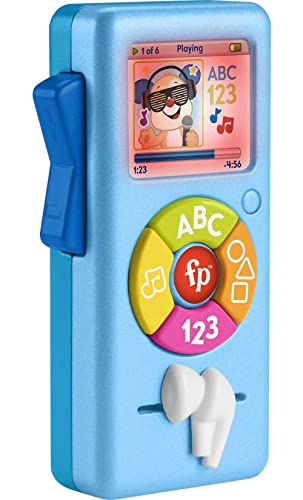 Fisher-Price Baby Learning Toy Laugh & Learn Puppy’s Music Player with Lights & Fine Motor Activities for Infants Ages 6+ Months, Blue