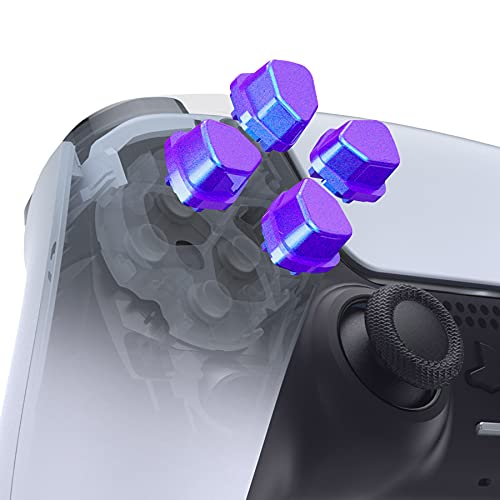 eXtremeRate Ergonomic Split Dpad Buttons (SDP Buttons) for PS5 Controller, Chameleon Purple Blue Independent Dpad Direction Buttons for PS5 Edge, for PS4 All Model Controller - Controller NOT Included