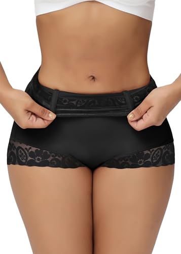 SHAPSHE Faja Shapewear for Women Tummy Control Shorts Belly Button Plug Post Tummy Tuck Control Top Underwear Butt Lifting Panties Fajas Colombianas Reductoras y Moldeadoras Black XL