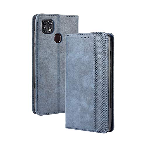 Tznzxm ZTE ZMax 10 / ZTE Z6250 Wallet Case, PU Leather Flip Book Style Folio Cover with Kickstand and Card Holder Slots Protective Magnetic Phone Case for Consumer Cellular ZMax 10 /ZTE ZMax 10 Blue