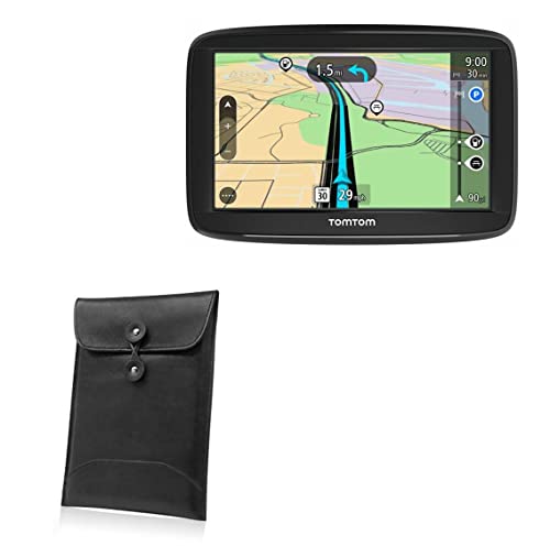 BoxWave Case Compatible with Tomtom VIA 1625TM (Case by BoxWave) - Nero Leather Envelope, Leather Wallet Style Flip Cover for Tomtom VIA 1625TM
