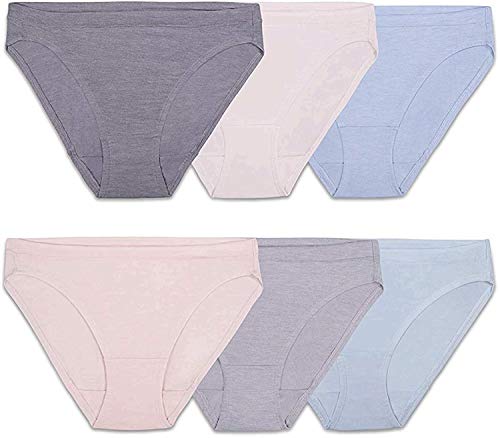 Fruit of the Loom womens Beyondsoft (Regular & Plus Size) Bikini Style Underwear, Bikini - Modal 6 Pack Assorted Colors, 7 US