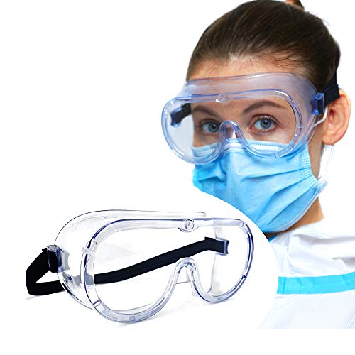 Safety Goggles | FDA Registered | Anti-Fog Design | Fits Over Glasses | Scratch Resistant | Medical Goggles | Lab Goggles | Science, Biology, Chemistry, Work, Nurse