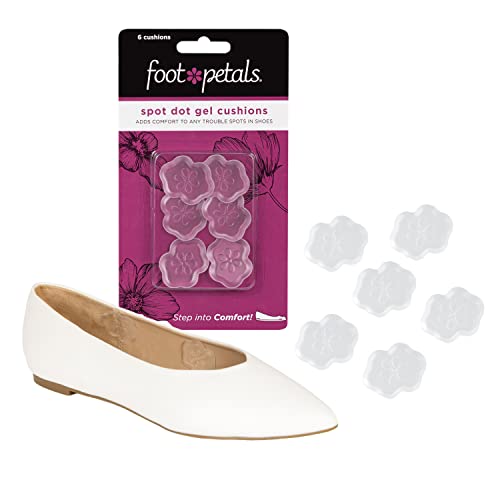 Foot Petals Spot Dot Cushion, Pressure Point Solution for Blister Relief, Rub Protection, Women's Heels, Pumps, Flats, 6pc, Gel