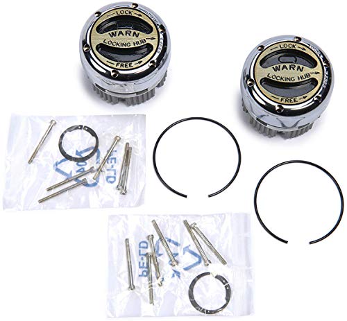 WARN 20990 Premium Manual Locking Hub with Zinc Aluminum Alloy Dial, Dual Seals and 19 Splines, Chrome, 1 Pair