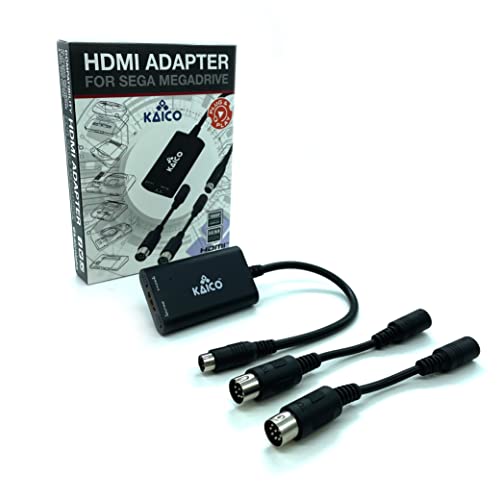 Kaico SEGA Genesis 1080p HDMI Adapter - for use with Sega Megadrive - Supports S Video Output – Supports PAL and NTSC Consoles – Aspect Ratio Switch for 16:9 or 4:3