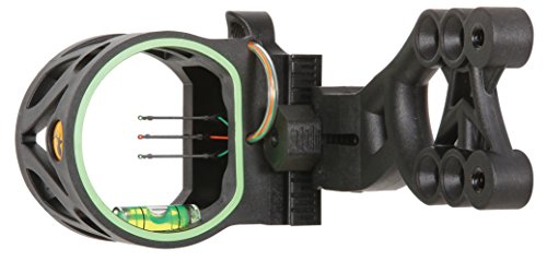 Trophy Ridge Mist 3 Pin Archery Bow Ambidextrous Sight - Ultra-Bright .019 Fiber Optic Pins, Multiple Mounting Holes for Added Adjustability, Green Hood Accent for Quicker Shot Acquisition