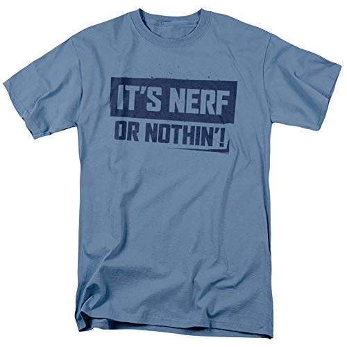 Nerf Or Nothing Unisex Adult T-Shirt for Men and Women, Carolina Blue, Large