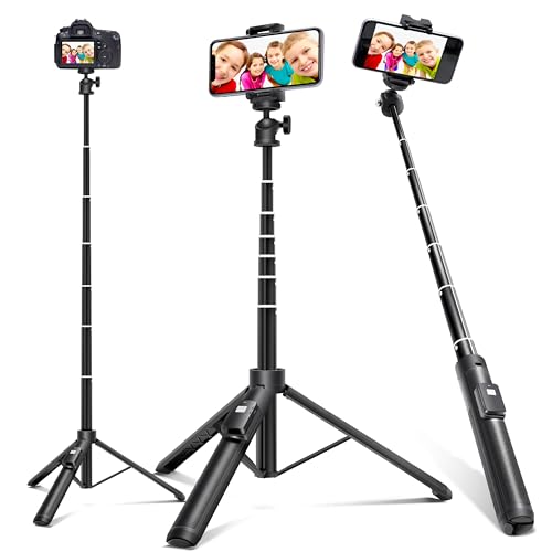 BZE Selfie Stick, Extendable Selfie Stick Tripod,Phone Tripod with Wireless Remote Shutter,Group Selfies/Live Streaming/Video Recording Compatible with All Cellphones