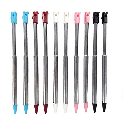 Retractable Replacement Metal Stylus Touch Pen Compatible 3DS/3DS XL/3DS LL Pack of 10