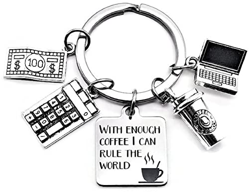 Loan Officer Keychain Banker Keychain Stock Trader Broker CPA Accountant Auditor Gift Accounting Auditing Bookkeeping Calculator Computer Coffee Lover Gift Realtor Real Estate Attorney Gift