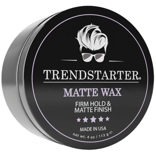 TRENDSTARTER - MATTE WAX (4oz) - Firm Hold - Matte Finish - Premium Water Based All-Day Hold Hair Styling Pomade – Flake-Free Styling Wax for All Hair Types