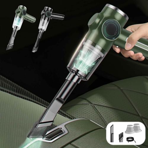 Clearance Portable Car Vacuum Cleaner, 4000pa High Power Cordless Handheld Vacuum with Multi-nozzles, 120W Rechargeable Mini Wireless Vacuum Cleaner for Car, Desktop, Sofa, Drawer