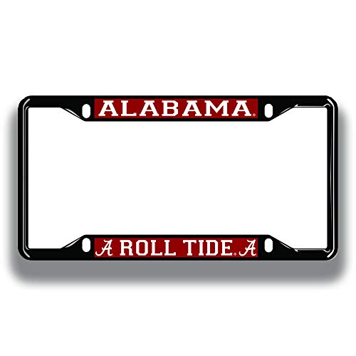 Elite Fan Shop Alabama Crimson Tide License Plate Frame Black