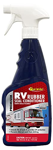 STAR BRITE Premium RV Rubber Seal Conditioner Spray - Protect & Prolong Seals From UV Damage & Cracking - Reduce Friction & Slide Out Sticking - Easy to Apply - 16 Ounce (076116)