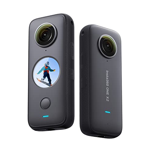 Insta360 ONE X2 360 Degree Waterproof Action Camera, 5.7K 360, Stabilization, Touch Screen, AI Editing, Live Streaming, Webcam, Voice Control