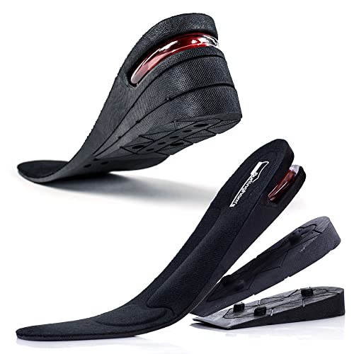 Shoe Lifts for Men and Women | Elevated, Cushioned Heel Inserts and Arch Support Insoles | Lifted, Supportive Comfort | and Breathable (2.75' Height) Black