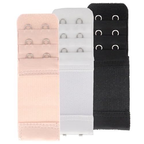 SAMGU Bra Extender 2 Hook 1/2 inch Hook Spacing, Elastic Stretchy Bra Extension Strap, Bra Band Extender