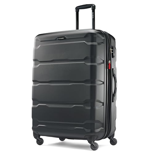 Samsonite Omni PC Hardside Expandable Luggage with Spinner Wheels, Checked-Large 28-Inch, Black, 68310-1041