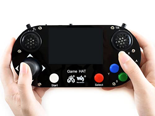 Waveshare Game HAT Compatible with Raspberry Pi 4B/A+/B+/2B/3B/3B+/Zero W/Zero WH 3.5inch IPS Screen 480×320 Resolution Onboard Speaker and Earphone Jack
