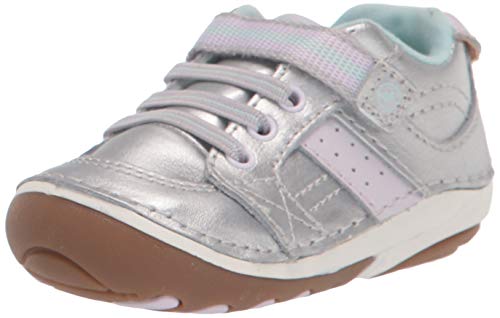Stride Rite baby girls Srt Soft Motion Artie Sneaker, Silver, 3.5 Wide Infant US