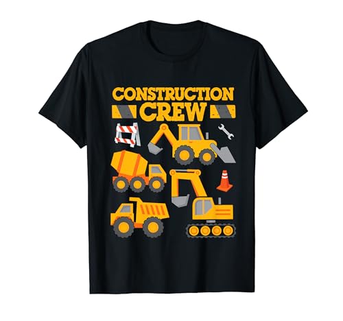 Construction Crew Worker Excavator Shirt Toddler Boys Girls T-Shirt