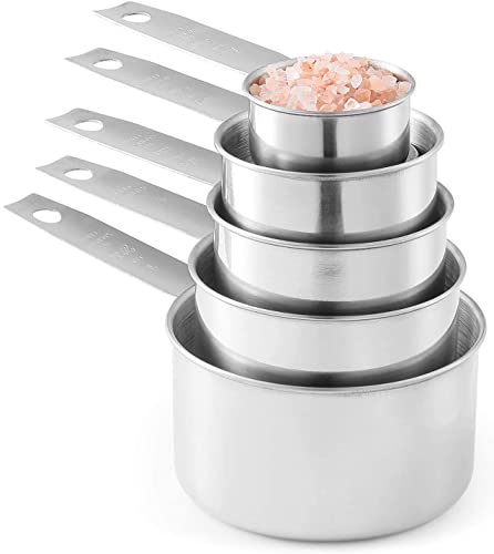 Stainless Steel Measuring Cups, Laxinis world 5 Piece Stackable Measuring Set (1)