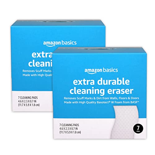Amazon Basics Extra Durable Cleaning Eraser, White, 14 Count