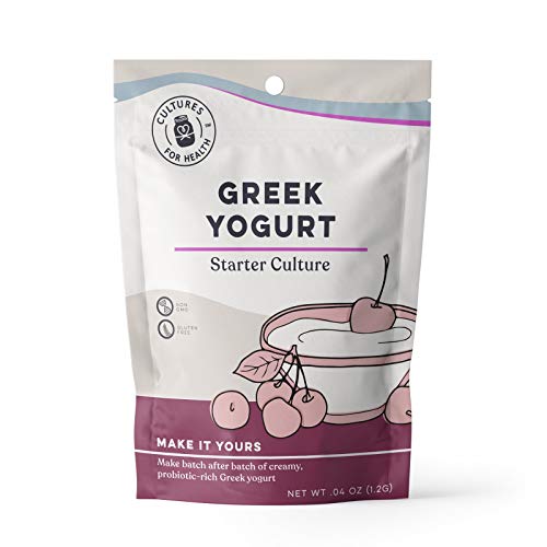 Cultures for Health Greek Yogurt Starter Culture | 2 Packets Dehydrated Heirloom Style DIY Probiotic Yogurt | Delicious for Smoothies, Granola and Berries, Tzatziki, Soup, & Other Healthy Snacks