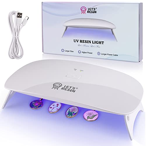 LET'S RESIN UV Light for Resin,48W Large Size Portable UV Resin Light, Fast Curing&143g Light Weight UV Lamp, Resin Supplies for UV Resin, Jewelry Making, Craft Decor