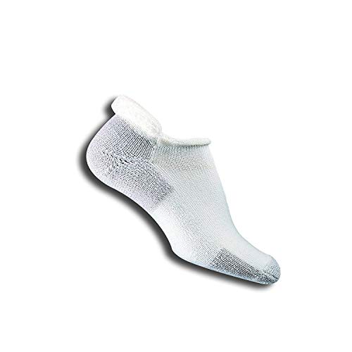 thorlos womens Max Cushion J Rolltop Running Socks, White/Platinum (1 Pair), Medium US