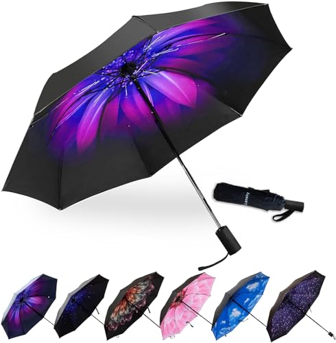 LLanxiry Umbrella Small Compact Travel Umbrellas for Rain Mini Folding Portable Windproof Umbrella for Man/Women